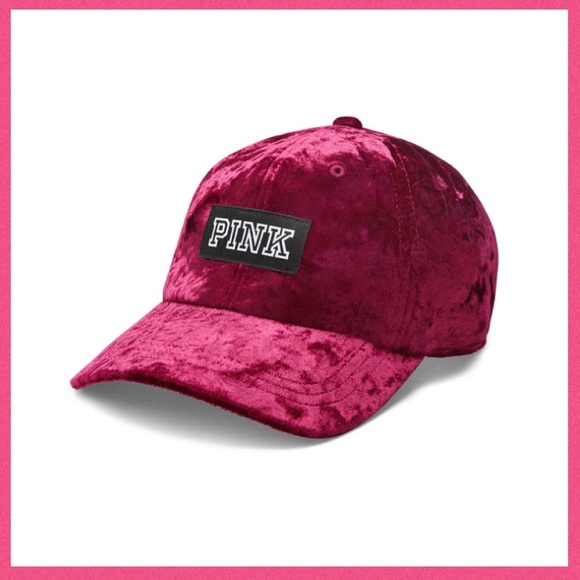 PINK Victoria's Secret Accessories - •Victoria’s Secret PINK• Velvet Baseball Hat